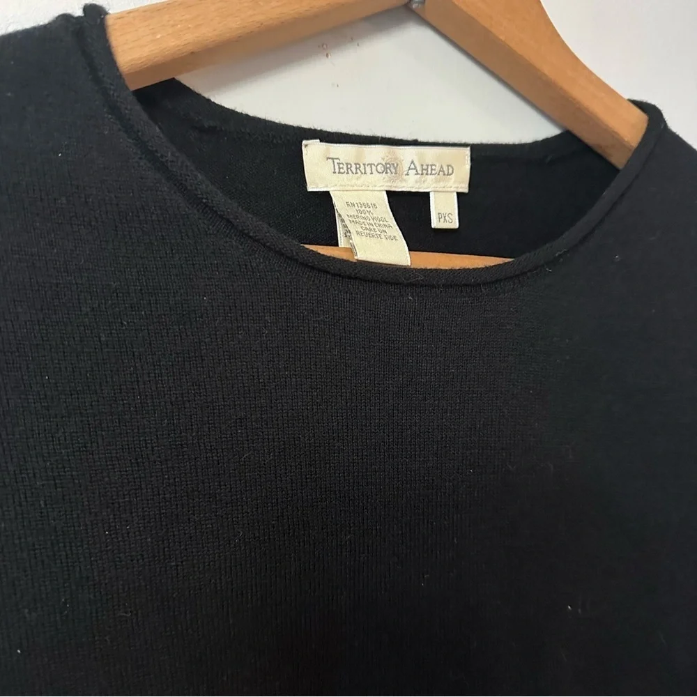 Territory Ahead Merino Wool Wide Sleeve Petite Black Sweater